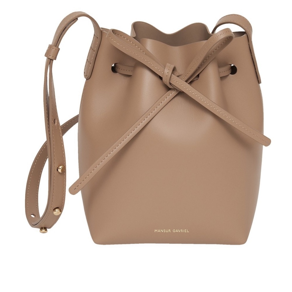 Brand New Mansur mini Leather Bucket bag